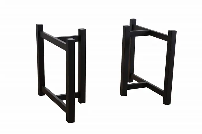 黒の長方形木製座卓 千翔 龍門堂 長テーブル 黒の木製テーブル2台